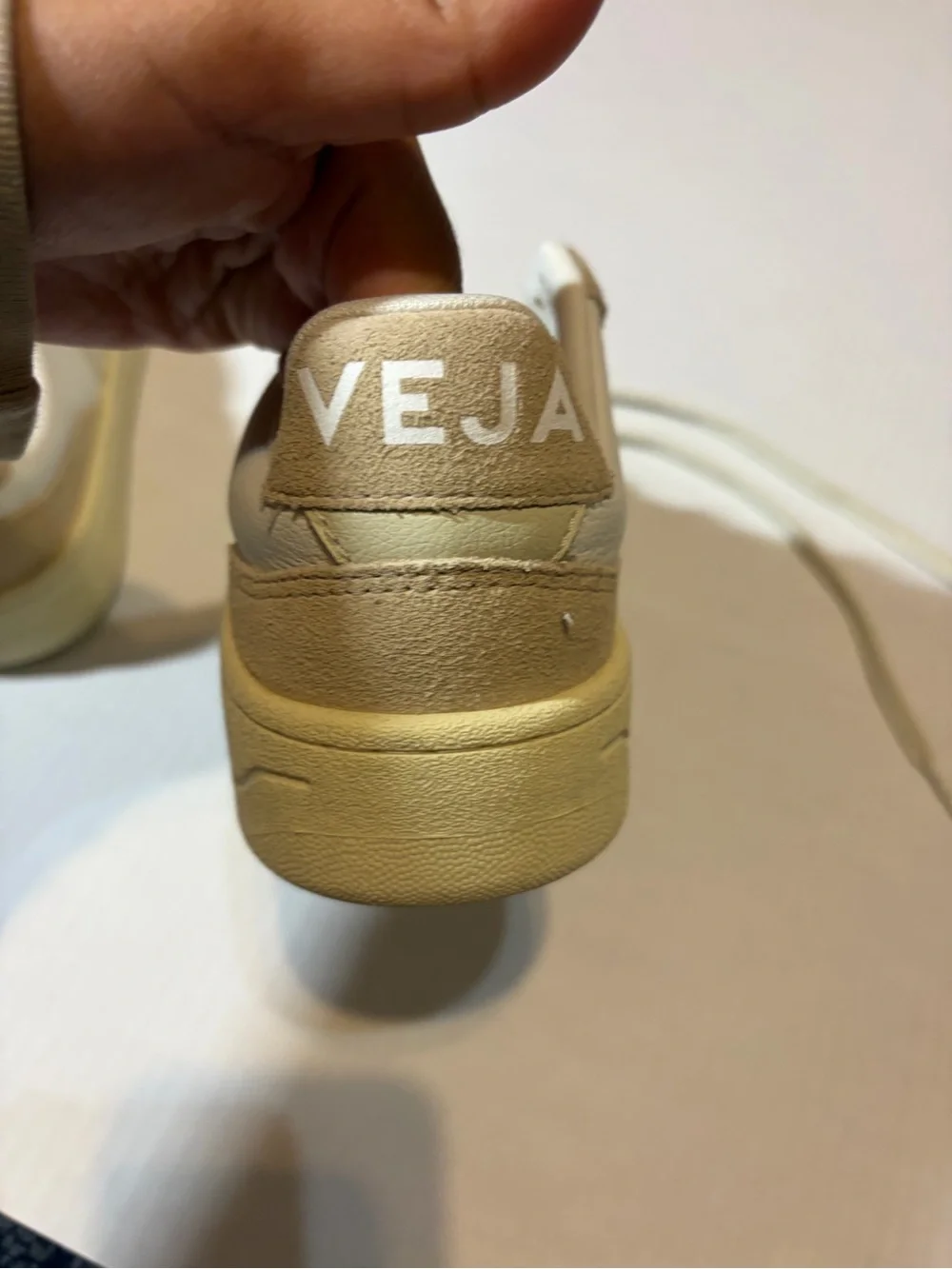 Veja Low-Top Sneakers in Cream and Beige